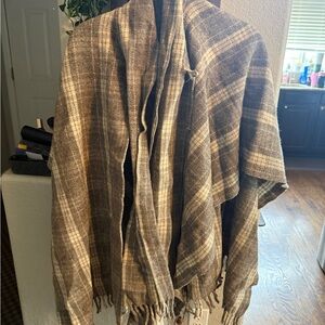 Vintage Molina Vest Wrap 100% Wool Plaid